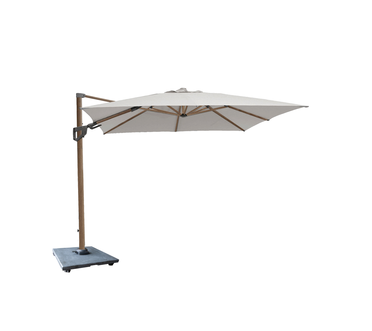 Hyde luxe tilt parasol with granite base by Cane-line
