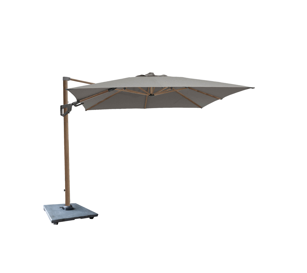 Hyde luxe tilt parasol with granite base by Cane-line