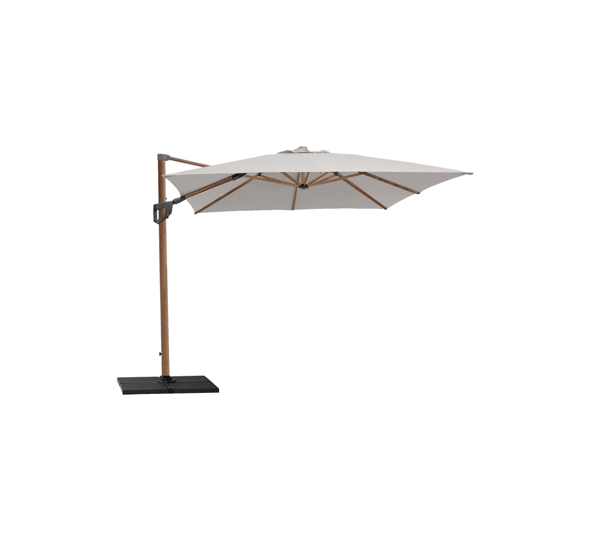 Hyde luxe hanging parasol with base by Cane-line