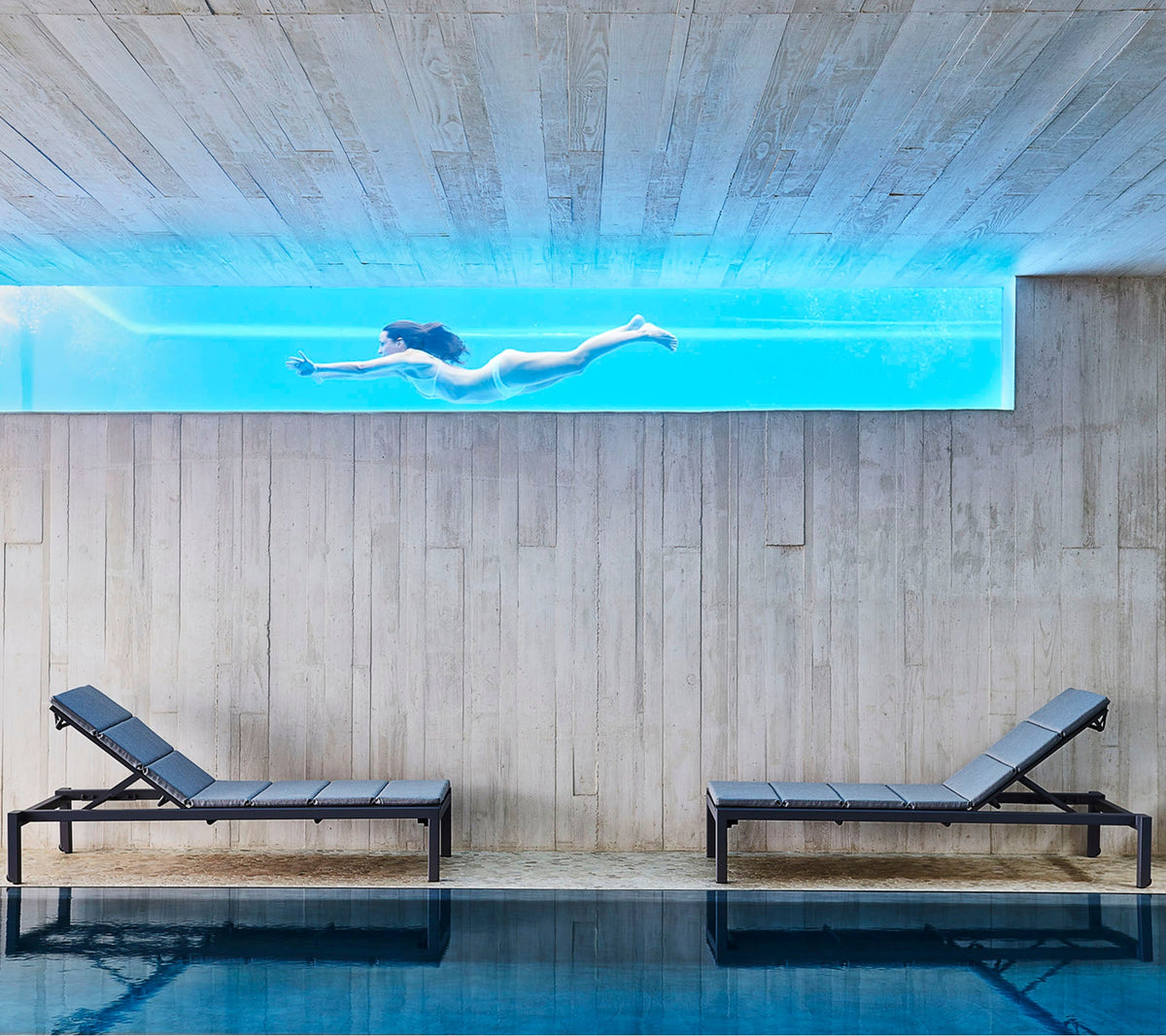 Relax sunbed cushion grey lifestyle image by Cane-line