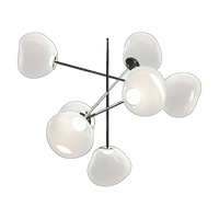 Melt Opal Large Chandelier, Opalescent Polished Polycarbonate with Silver Hardware by Tom Dixon