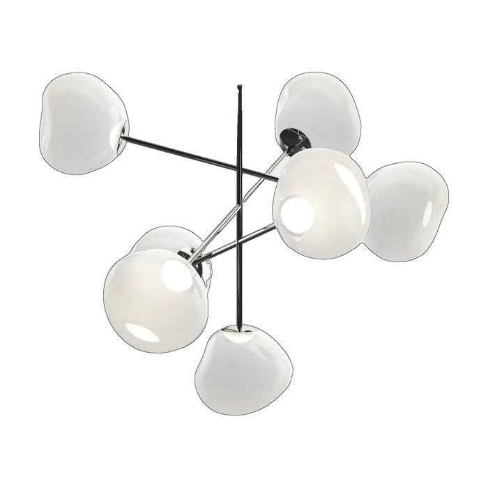 Melt Opal Large Chandelier, Opalescent Polished Polycarbonate with Silver Hardware by Tom Dixon