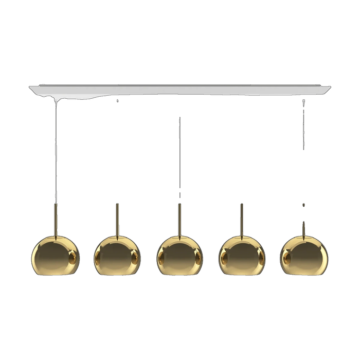 Mirror Ball Linear Pendant System, Gold Mirrored Polycarbonate by Tom Dixon