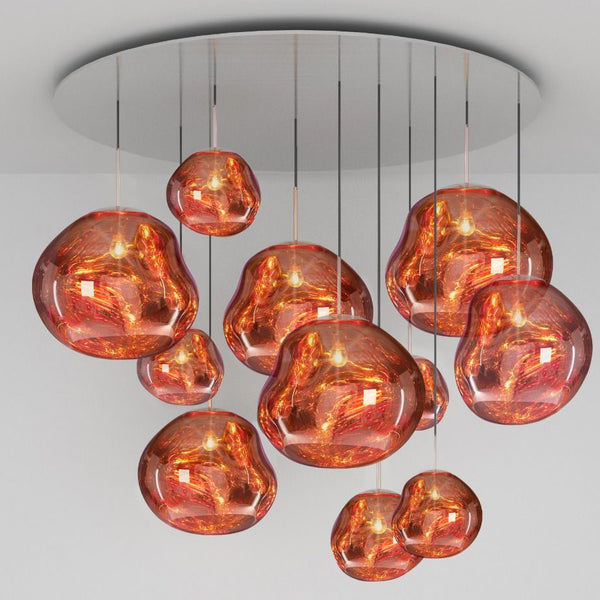 Tom Dixon Melt Mega Pendant System in copper, official white-background configuration view