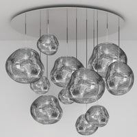 Tom Dixon Melt Mega Pendant System in silver, official white-background configuration view