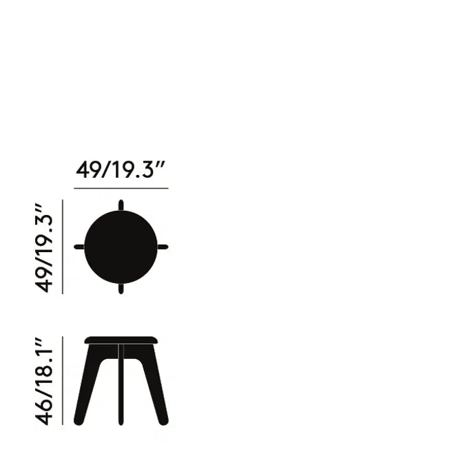 Tom Dixon Slab Upholstered Stool in Natural Brushed Oak with Black Leather – view 4