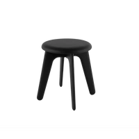 Tom Dixon Slab Upholstered Stool in Natural Brushed Oak with Black Leather – view 1