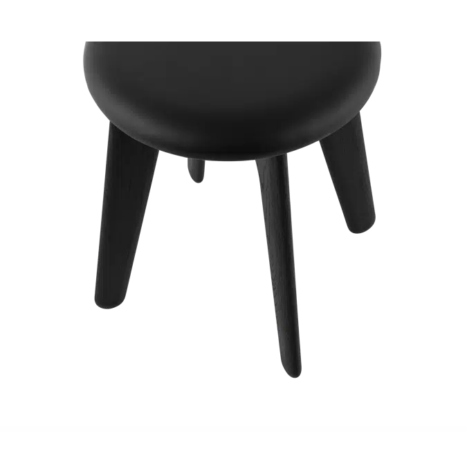 Tom Dixon Slab Upholstered Stool in Natural Brushed Oak with Black Leather – view 5