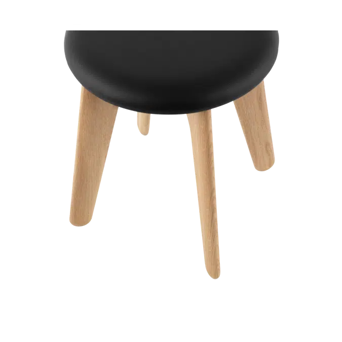 Tom Dixon Slab Upholstered Stool in Natural Brushed Oak with Black Leather – view 6