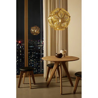 Tom Dixon Slab Upholstered Stool in Natural Brushed Oak with Black Leather – view 3