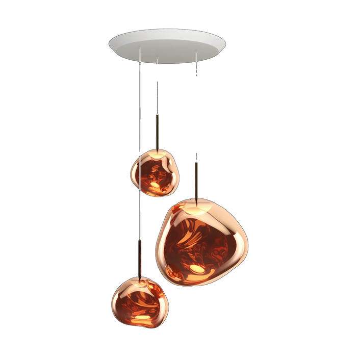 Melt Trio-Round Pendant System, Copper Polished Polycarbonate by Tom Dixon