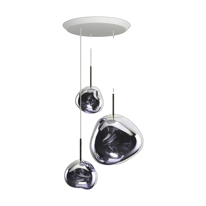 Melt Trio-Round Pendant System, Smoke Polished Polycarbonate by Tom Dixon