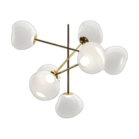 Melt Opal Large Chandelier, Opalescent Polished Polycarbonate with Gold Hardware by Tom Dixon