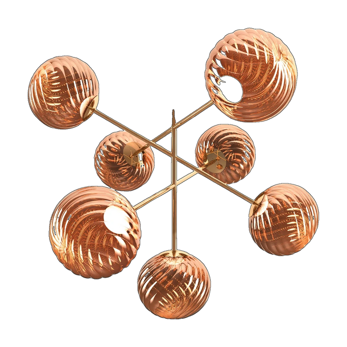 Whirl Large Chandelier, Copper Polished Polycarbonate by Tom Dixon