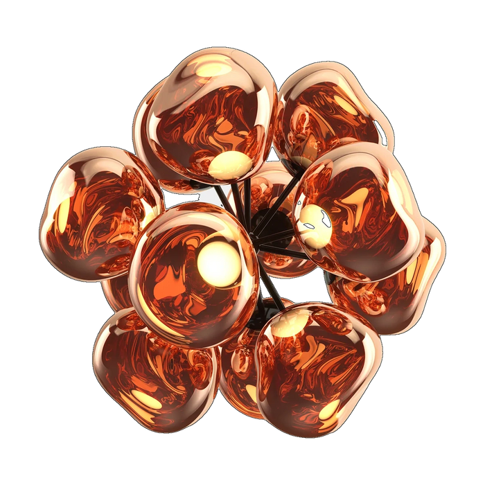 Melt Burst Chandelier, Copper Polished Polycarbonate by Tom Dixon