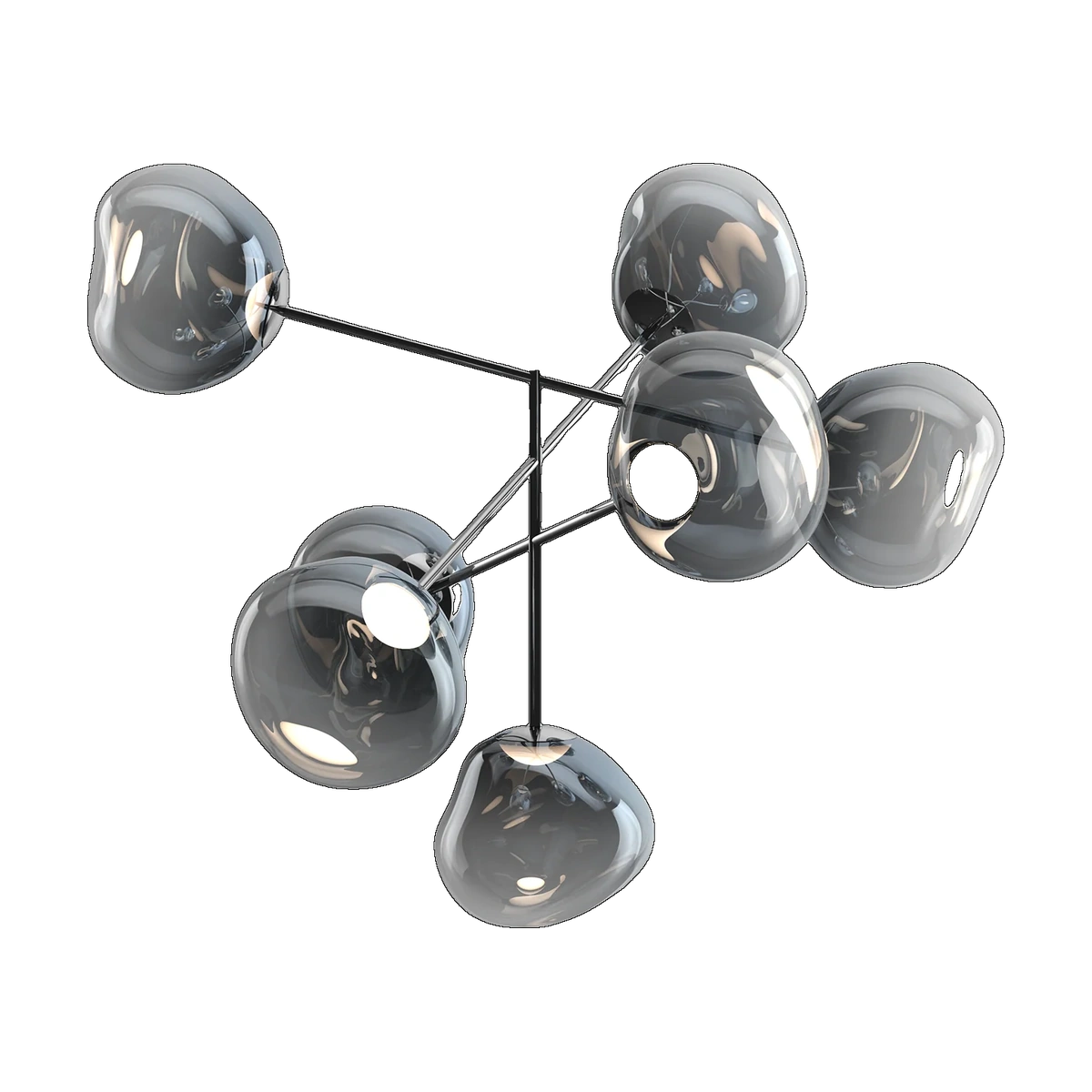 Melt Large Chandelier, Nickel Polished Polycarbonate by Tom Dixon