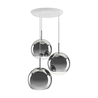 Mirror Ball Round Pendant System, Silver Mirrored Polycarbonate, 22.8-inch by Tom Dixon