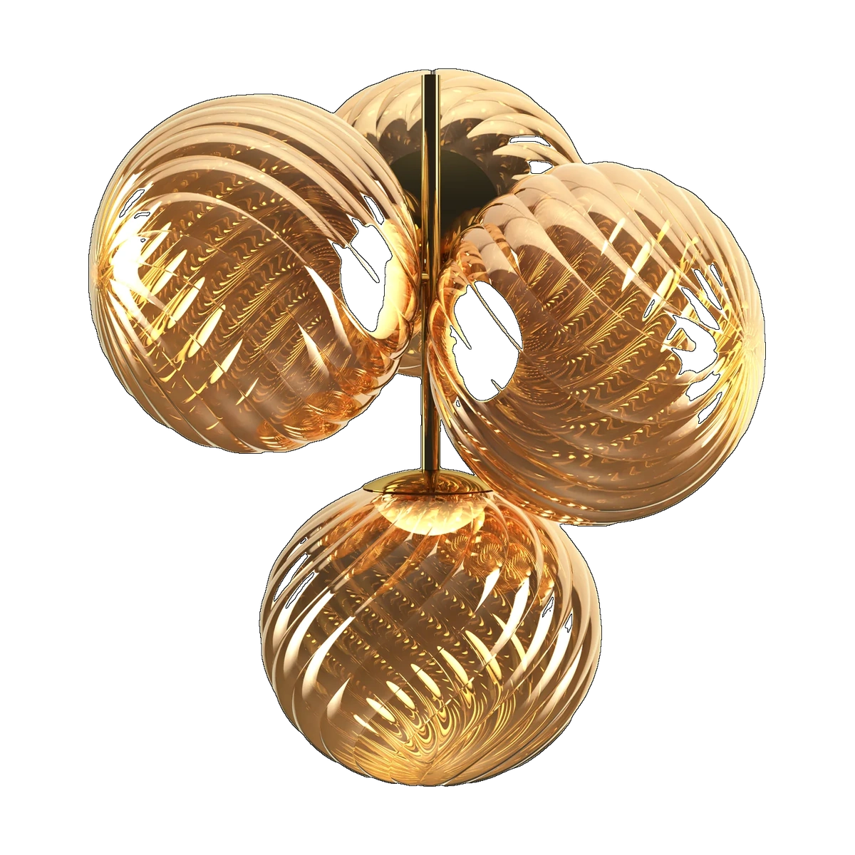 Whirl Small Chandelier, Gold Polished Polycarbonate by Tom Dixon