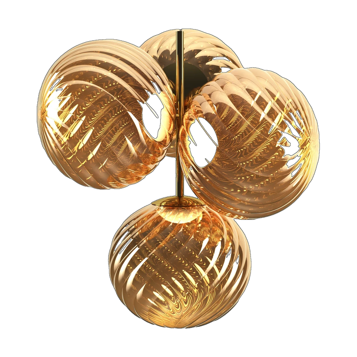 Whirl Small Chandelier, Gold Polished Polycarbonate by Tom Dixon