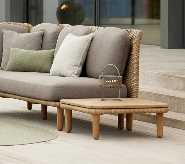 Arch Corner Sofa W/ Low Backrest & Table