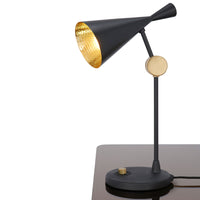 Tom Dixon Beat Table Light in black polished brass, alternate angled view