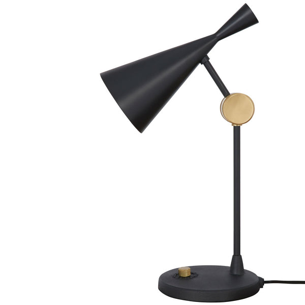Tom Dixon Beat Table Light in black polished brass, side view