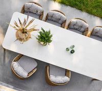 Aspect Dining Table 280x100cm outdoor dining lifestyle detail by Cane-line