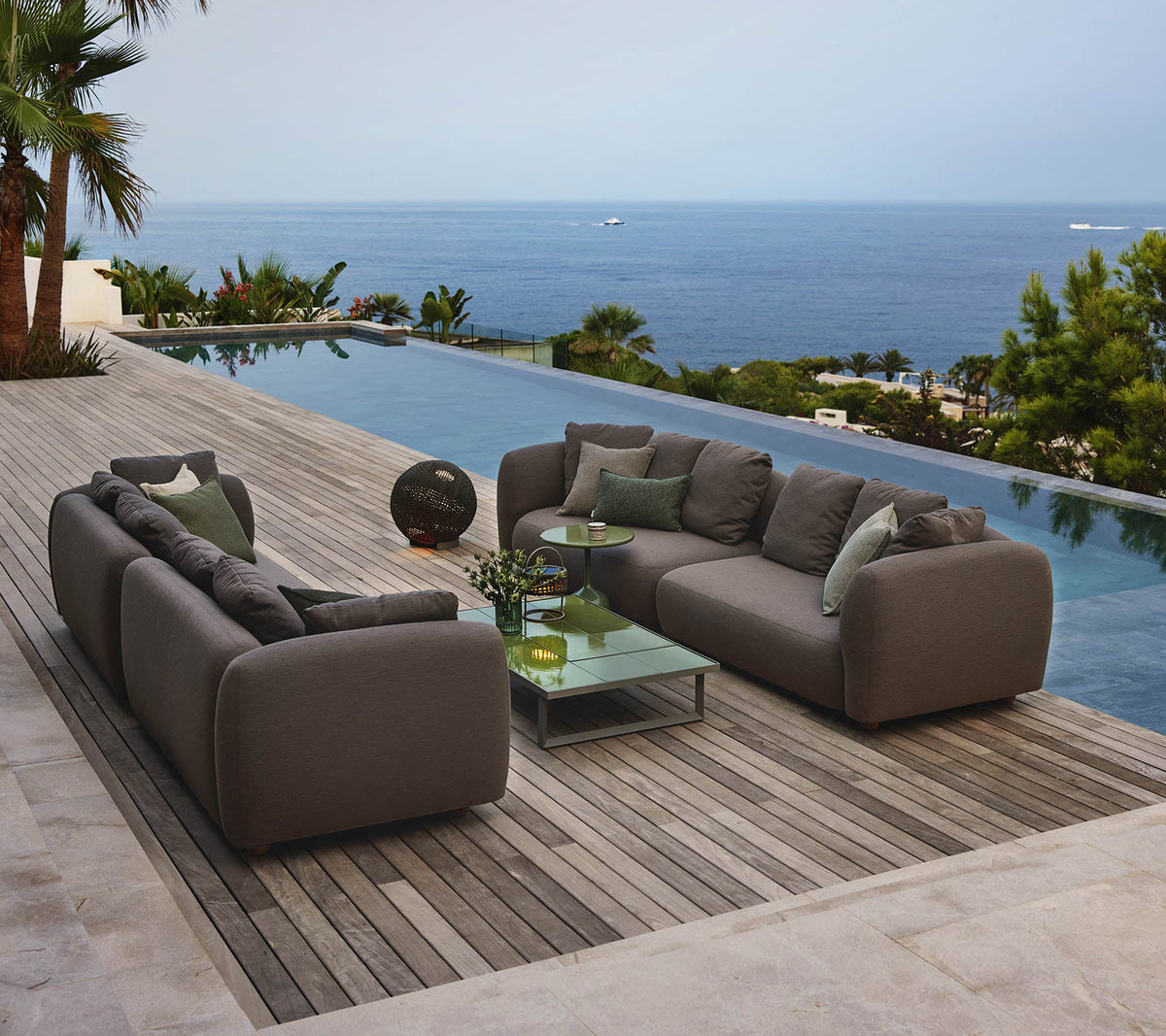 Capture corner sofa two right modules lifestyle image by Cane-line