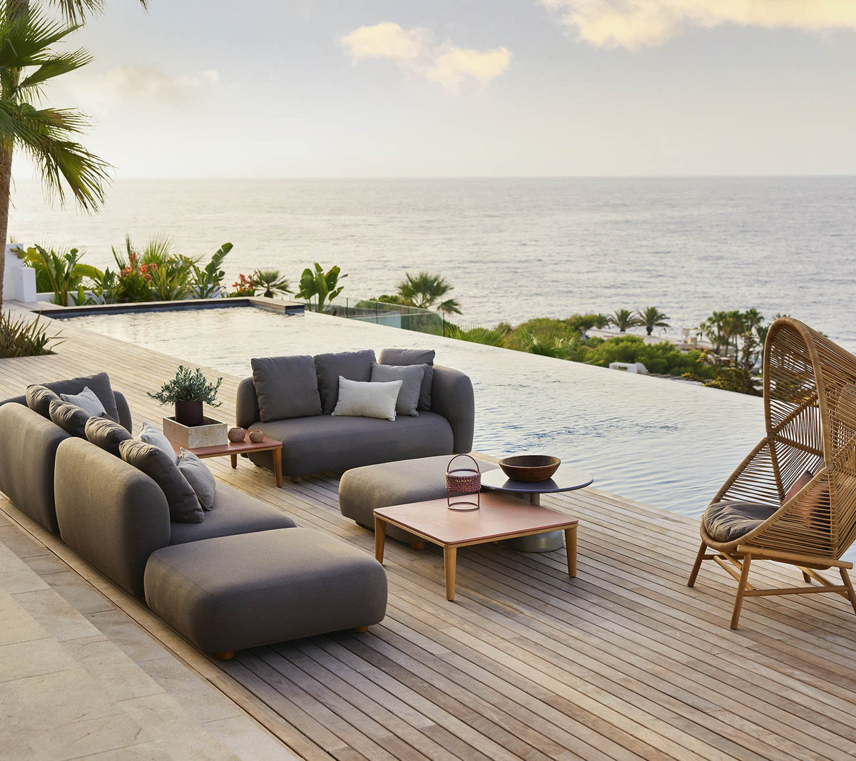 Capture 2-seater sofa right module lifestyle image by Cane-line