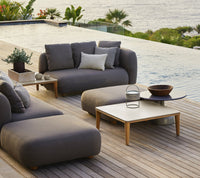 Capture 2-seater sofa right module taupe lifestyle image by Cane-line