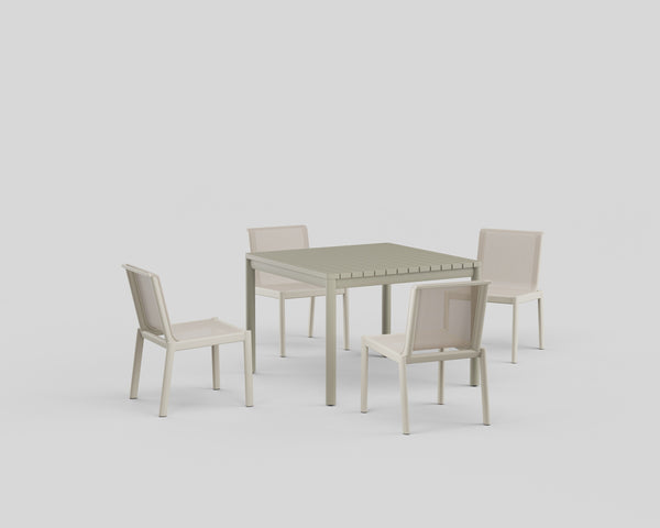 Montauk Dining Table SQ Aluminum 42'
