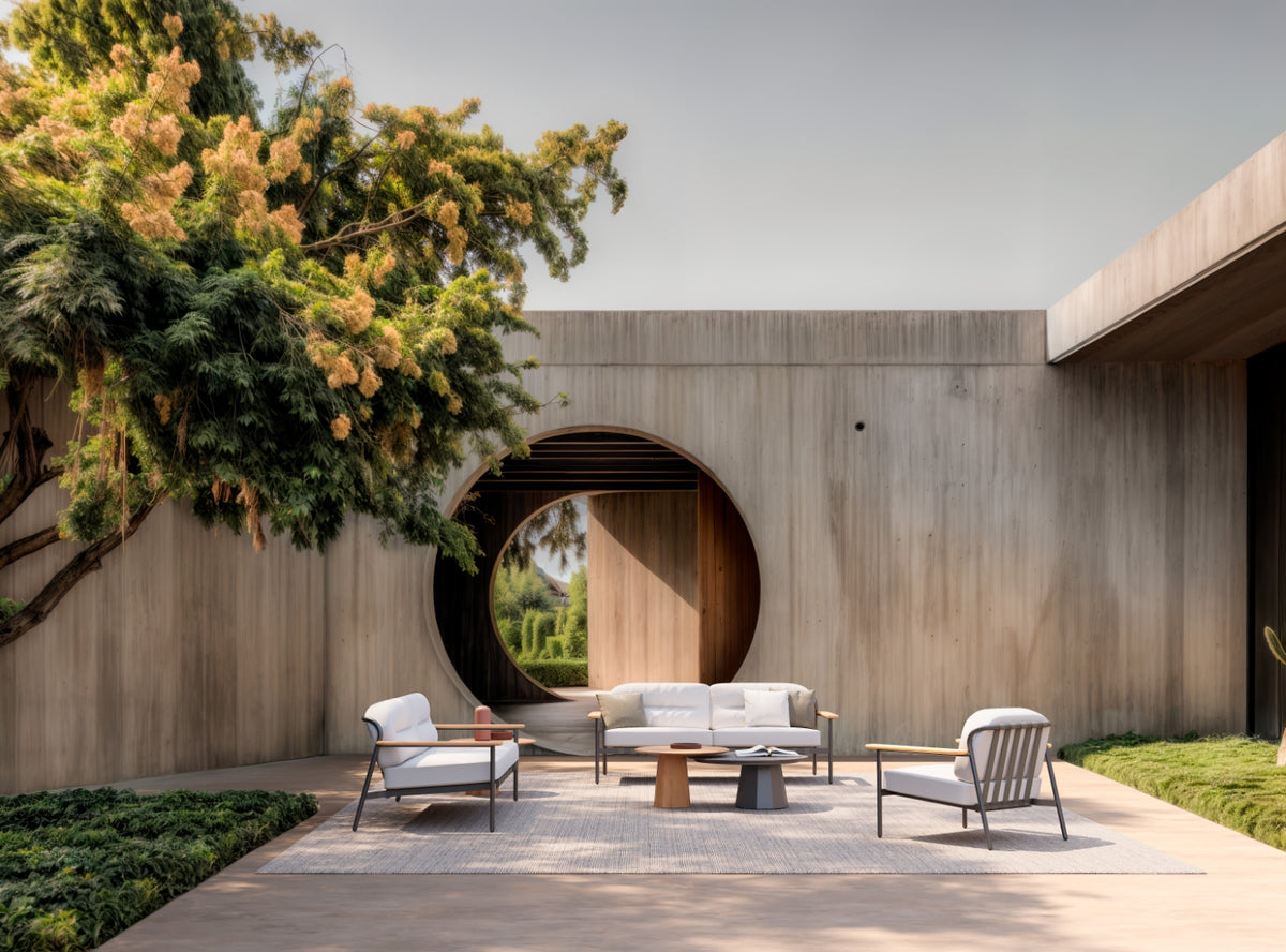 Lacus outdoor furniture lifestyle image by SKLD Studio, designed by Santiago Sevillano