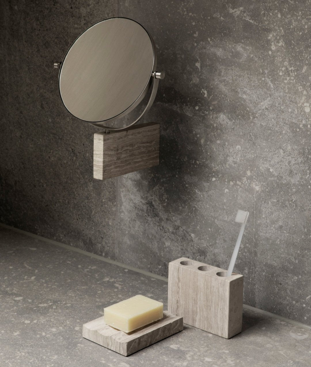 LAMURA Marble Wall-Mounted Vanity Mirror