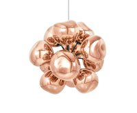 Tom Dixon Melt Burst Chandelier in copper, switched-off front view on white