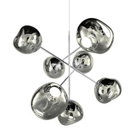 Tom Dixon Melt Large Chandelier in silver, official illuminated detail