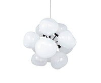 Tom Dixon Melt Burst Chandelier in opal, switched-off front view on white