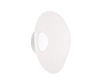 Tom Dixon Melt Medium Surface Light in opal, illuminated angled view