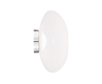 Tom Dixon Melt Medium Surface Light in opal, illuminated front view