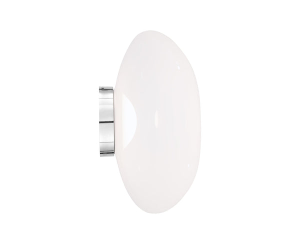 Tom Dixon Melt Medium Surface Light in opal, illuminated front view