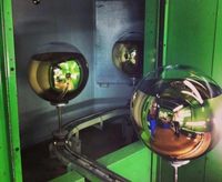 Mirror Ball Floor Chandelier Silver Mirrored Polycarbonate floor light by Tom Dixon in an official room setting