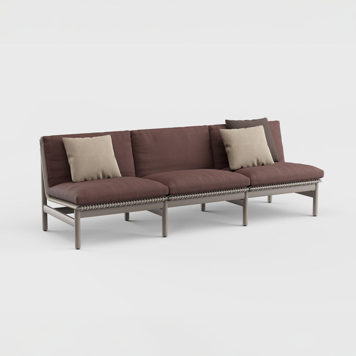 Montauk Sofa Armless Aluminum 94"