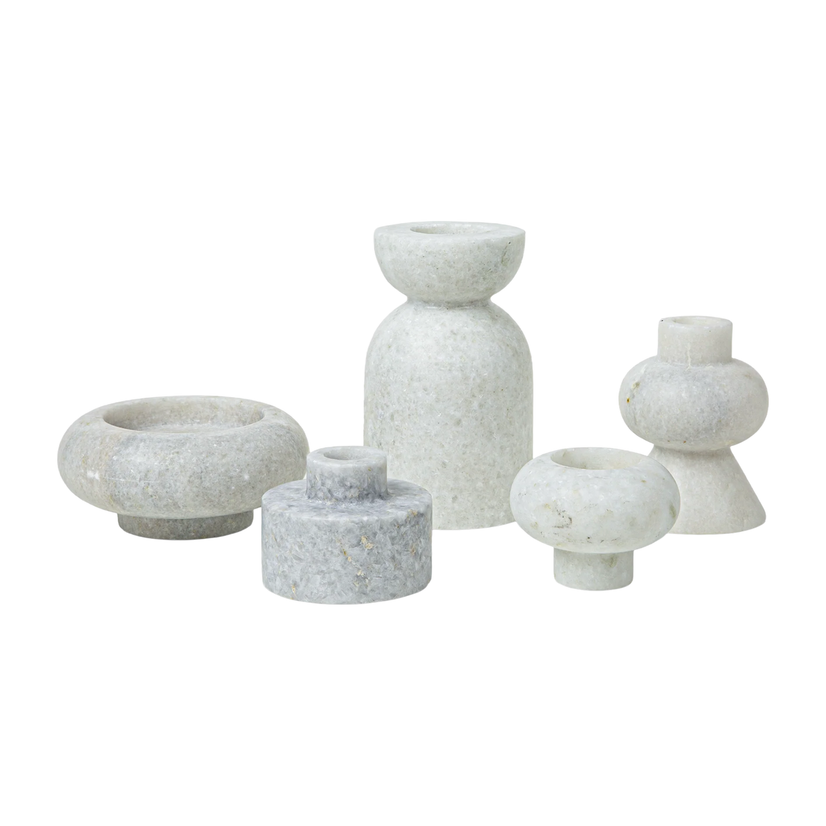 Stone Stacking Candleholder White Marble (Display Sale)
