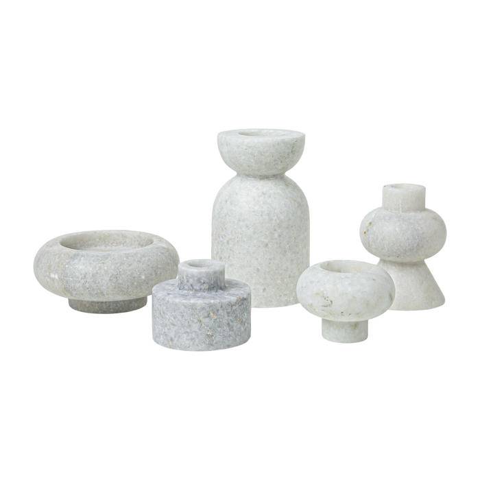 Stone Stacking Candleholder White Marble (Display Sale)