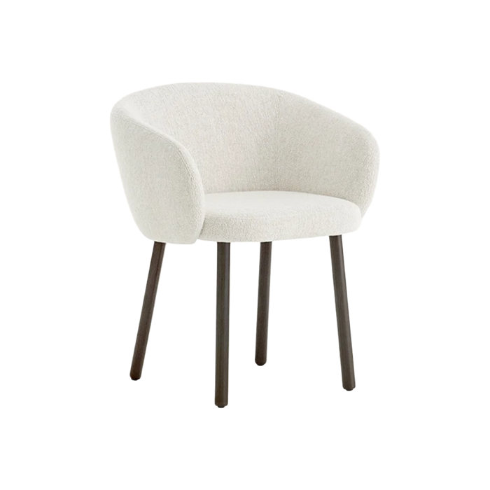 Huma Upholstered Dining Armchair With Wood Legs (Display Sale)