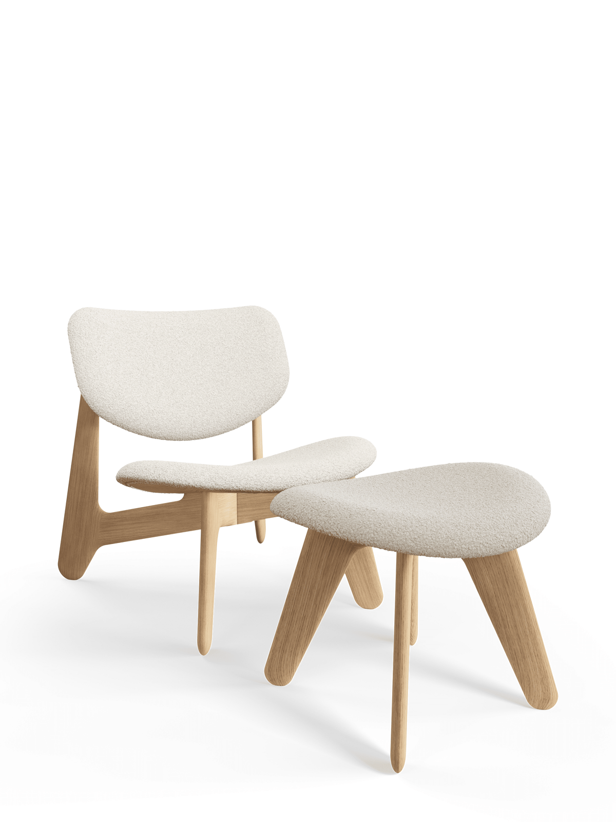 Tom Dixon Slab Ottoman Natural Kvadrat Elle Boucle with matching Slab seating