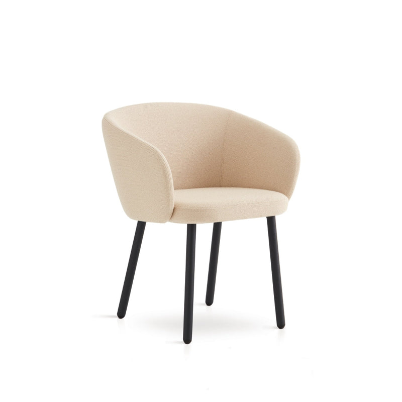 Huma Upholstered Dining Armchair With Metal Legs