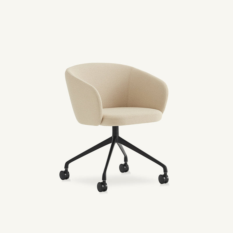 Huma Upholstered Swivel Armchair With Casters