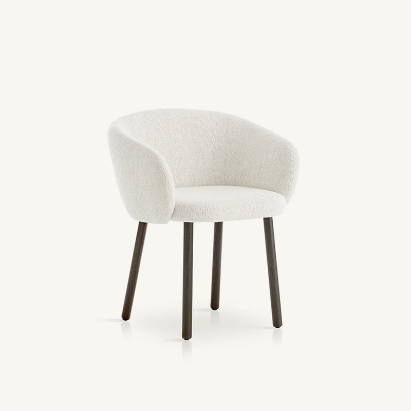 Huma Upholstered Dining Armchair With Wood Legs