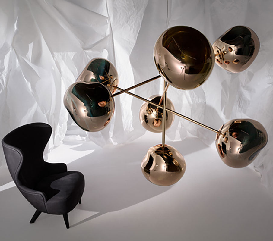 Tom Dixon Melt Large Chandelier in an official exhibition setting