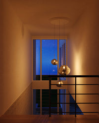 Tom Dixon Melt Trio-Round Pendant System in silver, official alternate configuration render